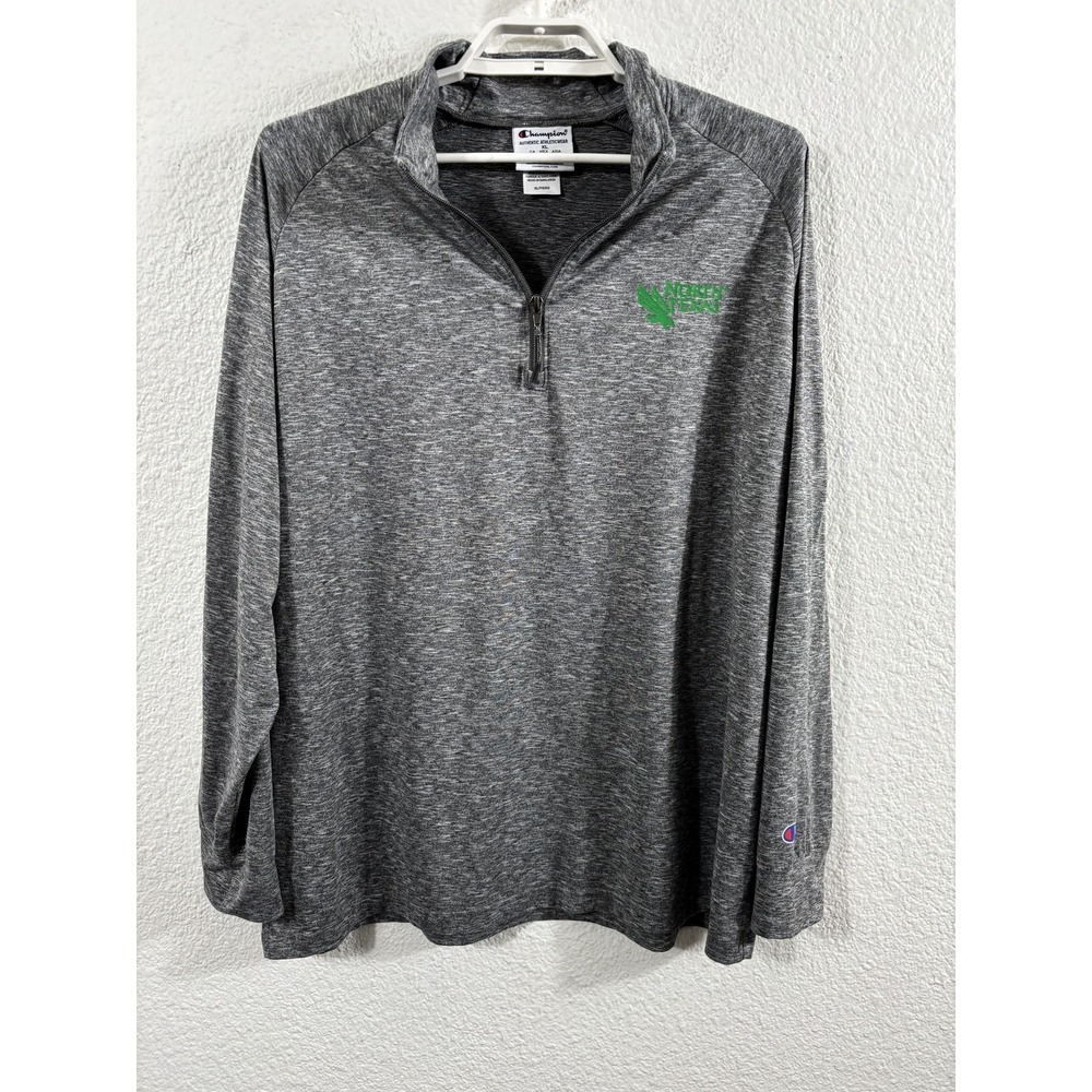 North Texas Mean Green Pullover Mens XL Gray Champion NCAA Football Long Sleeve‎